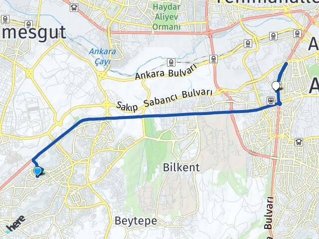 Konutkent Ankara AŞTİ Otogarı Arası Kaç Km - Yol Tarifi