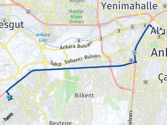 Konutkent Ankara Tren Garı Arası Kaç Km - Yol Tarifi