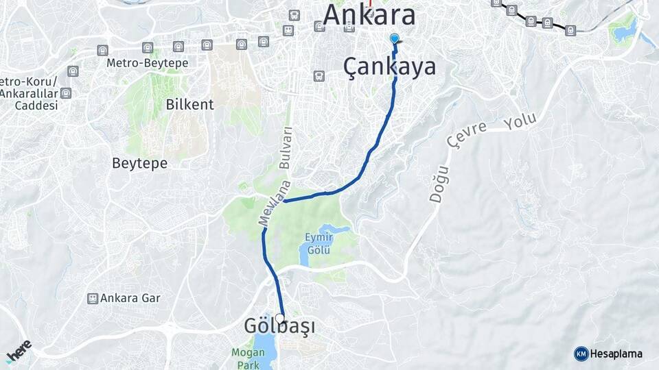 Küçükesat Gölbaşı Arası Kaç Km - Yol Tarifi