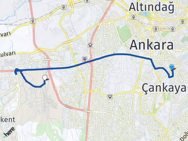 Küçükesat Orta Doğu Teknik Üniversitesi (ODTÜ) Arası Kaç Km - Yol Tarifi