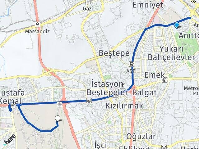 Mebusevleri Orta Doğu Teknik Üniversitesi (ODTÜ) Arası Kaç Km - Yol Tarifi