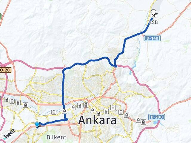 Mutlukent Esenboğa Havalimanı Arası Kaç Km - Yol Tarifi