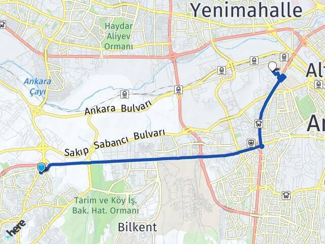 Mutlukent Gazi Üniversitesi Arası Kaç Km - Yol Tarifi