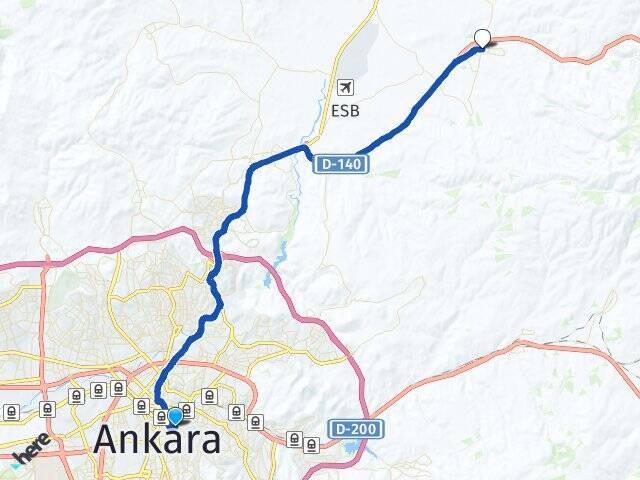 Ön Cebeci Akyurt Arası Kaç Km - Yol Tarifi