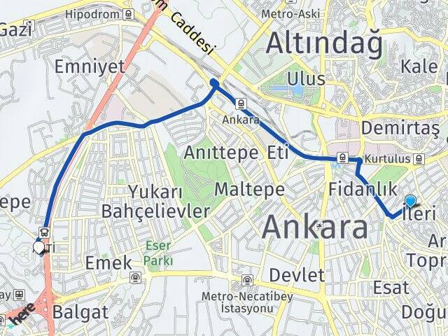 Ön Cebeci Ankara AŞTİ Otogarı Arası Kaç Km - Yol Tarifi