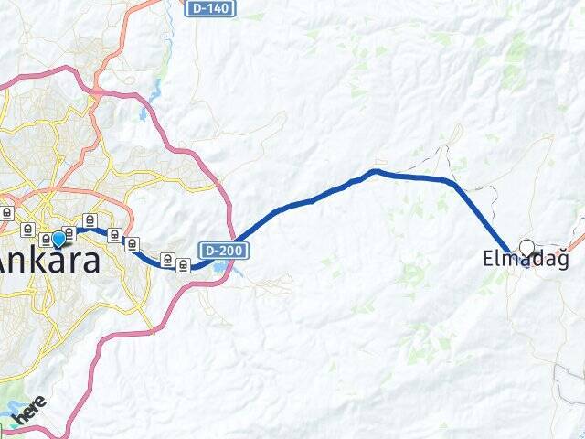 Ön Cebeci Elmadağ Arası Kaç Km - Yol Tarifi