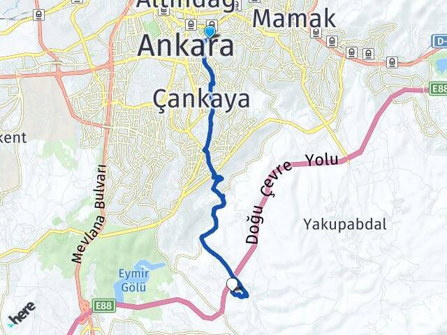 Ön Cebeci Yıldırım Beyazıt Üniversitesi Arası Kaç Km - Yol Tarifi