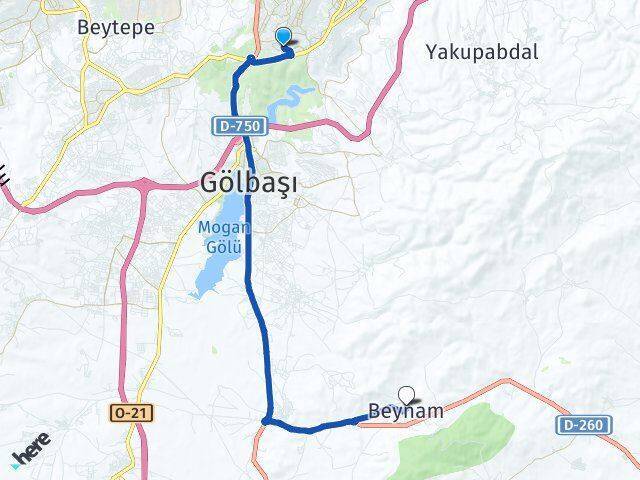 Oran Bala Arası Kaç Km - Yol Tarifi