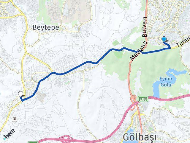 Ankara Çankaya Oran İncek Gölbaşı Arası Kaç Km - Yol Haritası