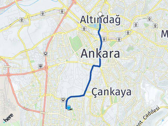Ankara Çankaya Öveçler Altındağ Arası Kaç Km - Yol Haritası