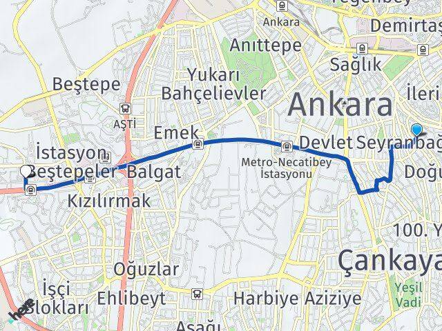 Seyranbağları Söğütözü Arası Kaç Km - Yol Tarifi