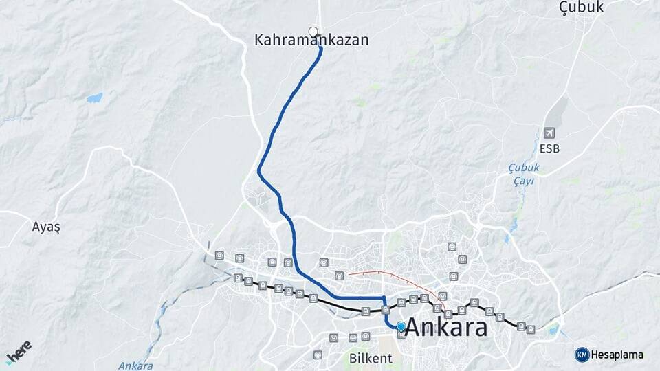 Söğütözü Kahramankazan Arası Kaç Km - Yol Tarifi