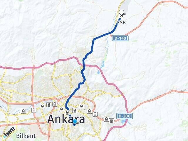 Umut Esenboğa Havalimanı Arası Kaç Km - Yol Tarifi