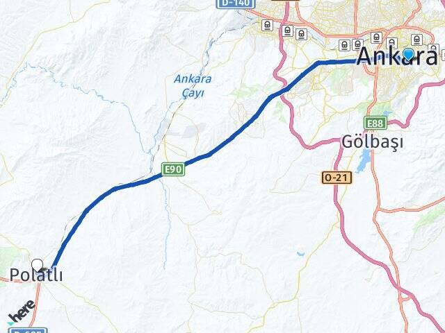 Umut Polatlı YHT Garı Arası Kaç Km - Yol Tarifi