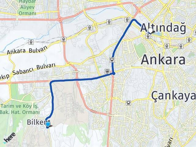 Üniversiteler Ankara Tren Garı Arası Kaç Km - Yol Tarifi