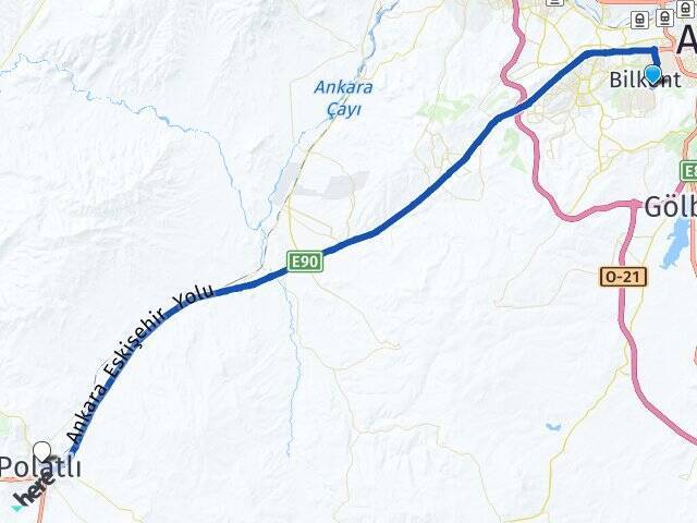 Üniversiteler Polatlı YHT Garı Arası Kaç Km - Yol Tarifi