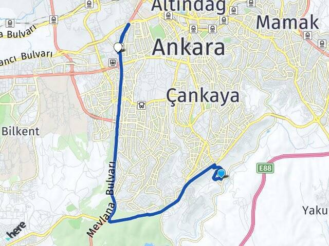 Yeşilkent Ankara AŞTİ Otogarı Arası Kaç Km - Yol Tarifi