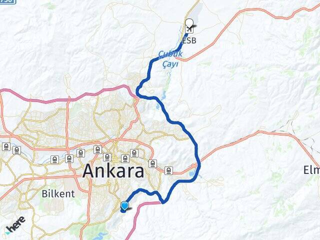 Yeşilkent Esenboğa Havalimanı Arası Kaç Km - Yol Tarifi