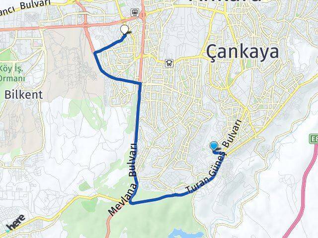 Yukarı Dikmen Çukurambar Arası Kaç Km - Yol Tarifi