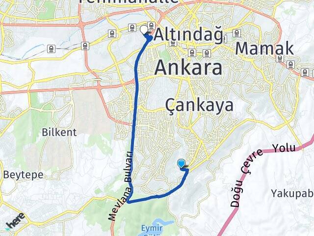 Yukarı Dikmen Gazi Üniversitesi Arası Kaç Km - Yol Tarifi