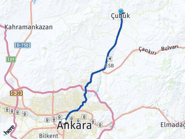 Çubuk Ankara AŞTİ Otogarı Arası Kaç Km - Yol Tarifi