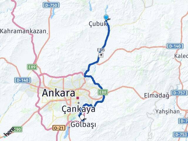 Aşağıçavundur Yıldırım Beyazıt Üniversitesi Arası Kaç Km - Yol Tarifi