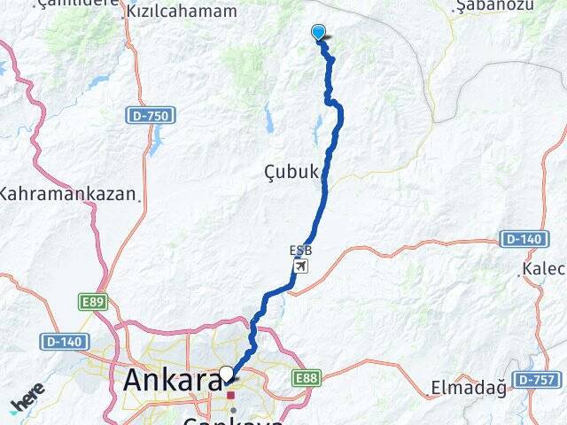 Avcıova Ankara Tren Garı Arası Kaç Km - Yol Tarifi