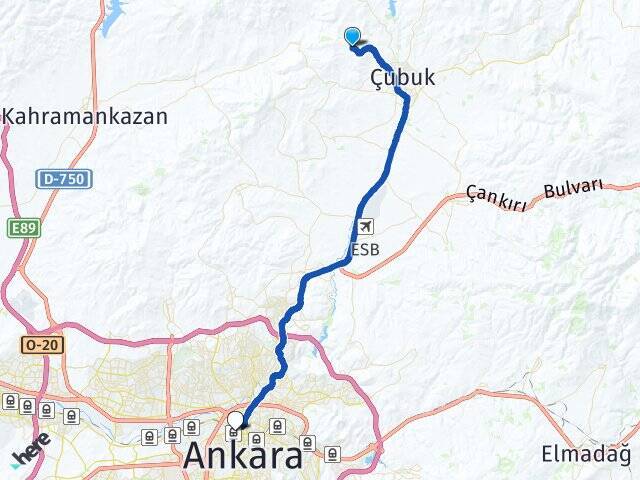Eğriekin Ankara Tren Garı Arası Kaç Km - Yol Tarifi