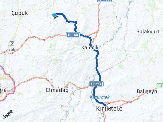Eskiçöte Kırıkkale Arası Kaç Km - Yol Tarifi