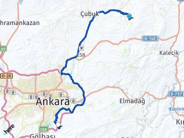 Eskiçöte Yıldırım Beyazıt Üniversitesi Arası Kaç Km - Yol Tarifi