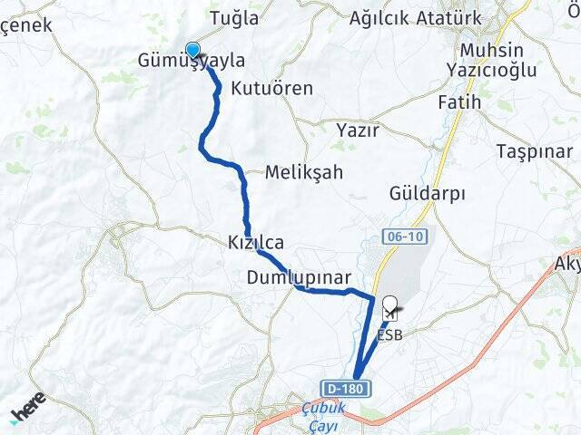 Gümüşyayla Esenboğa Havalimanı Arası Kaç Km - Yol Tarifi