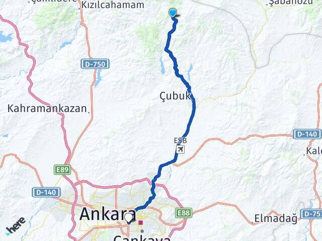 Kızılören Ankara AŞTİ Otogarı Arası Kaç Km - Yol Tarifi