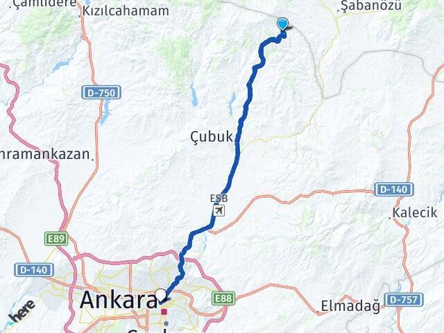 Kösrelik Ankara Tren Garı Arası Kaç Km - Yol Tarifi