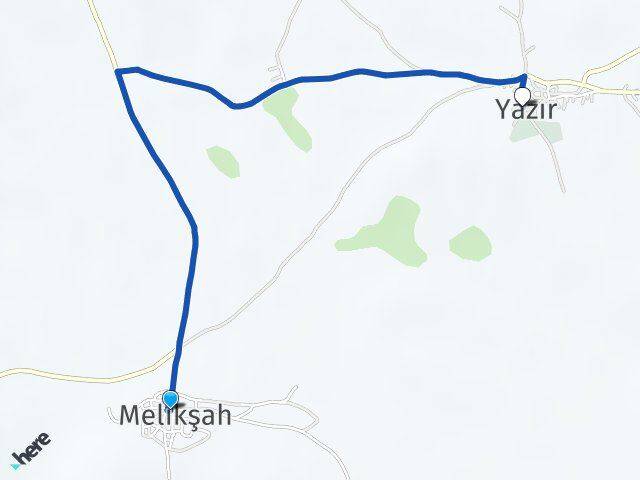 Melikşah Yazır Arası Kaç Km - Yol Tarifi