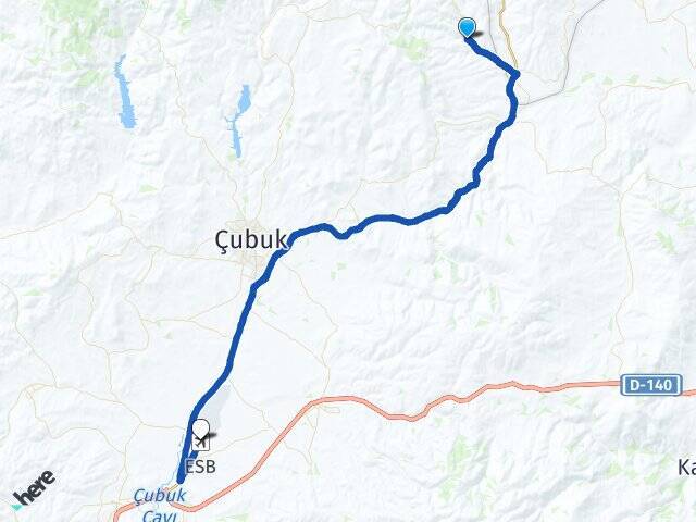 Meşeli Esenboğa Havalimanı Arası Kaç Km - Yol Tarifi
