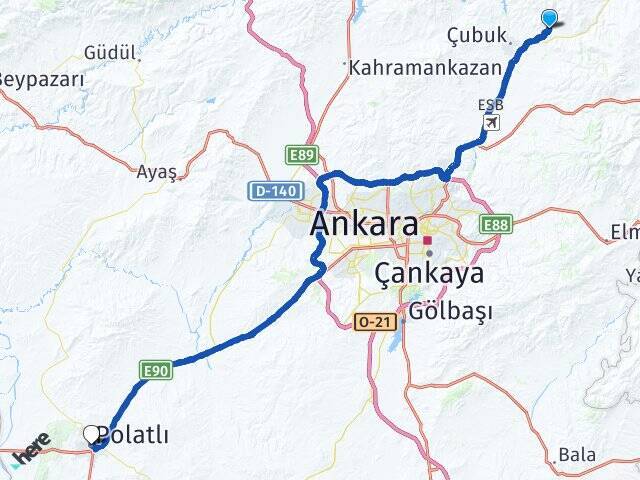 Mutlu Polatlı YHT Garı Arası Kaç Km - Yol Tarifi