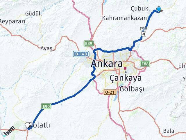 Ömercik Polatlı YHT Garı Arası Kaç Km - Yol Tarifi
