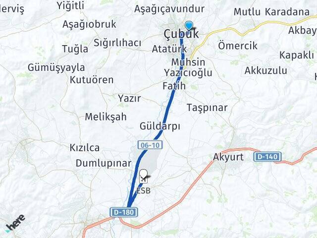 Yavuzselim Esenboğa Havalimanı Arası Kaç Km - Yol Tarifi