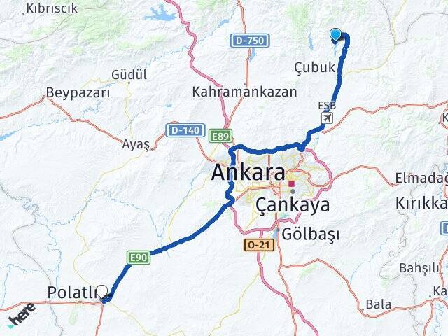 Yazlıca Polatlı YHT Garı Arası Kaç Km - Yol Tarifi