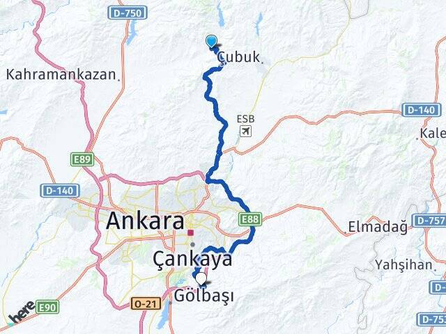 Yiğitli Yıldırım Beyazıt Üniversitesi Arası Kaç Km - Yol Tarifi