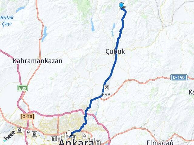 Yukarı Çavundur Gazi Üniversitesi Arası Kaç Km - Yol Tarifi
