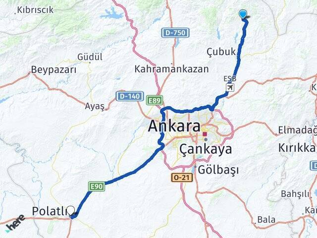Yukarı Çavundur Polatlı YHT Garı Arası Kaç Km - Yol Tarifi