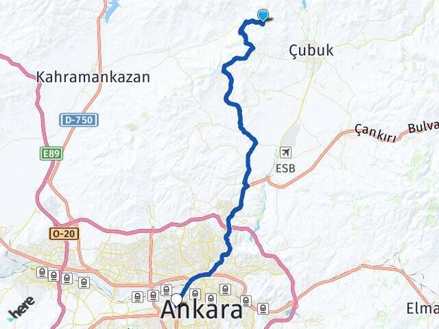 Yukarıobruk Ankara AŞTİ Otogarı Arası Kaç Km - Yol Tarifi