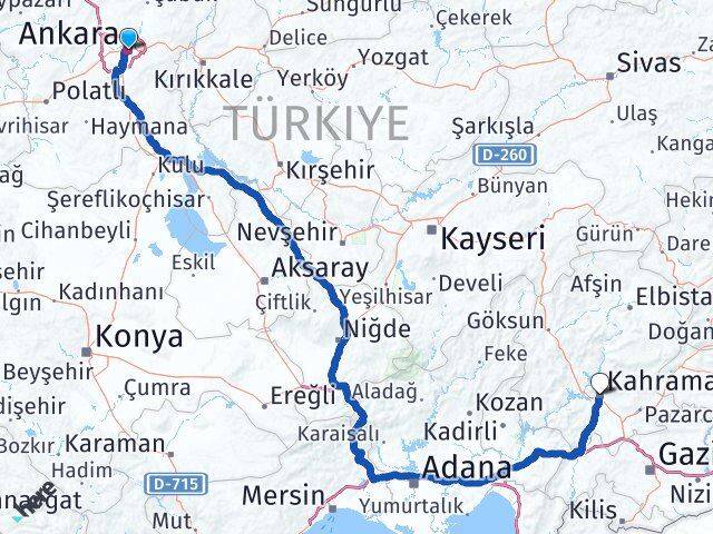Ankara Dulkadiroğlu Arası Kaç Km - Yol Tarifi