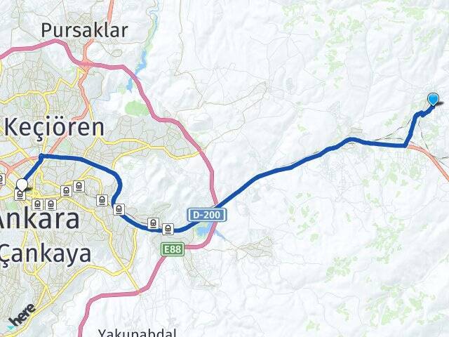 Hasanoğlan Fatih Ankara Tren Garı Arası Kaç Km - Yol Tarifi