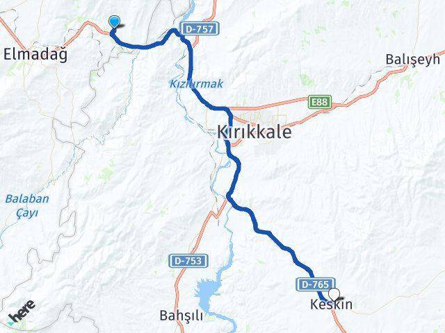 Kayadibi Keskin Arası Kaç Km - Yol Tarifi
