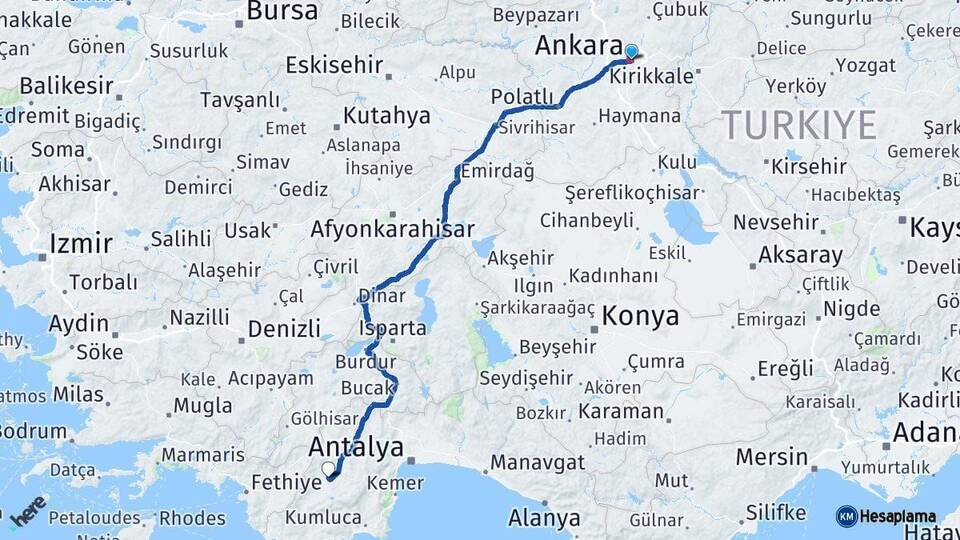 Ankara Elmalı Antalya Arası Kaç Km - Yol Haritası