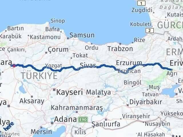 Etimesgut Ağrı Arası Kaç Km - Yol Tarifi