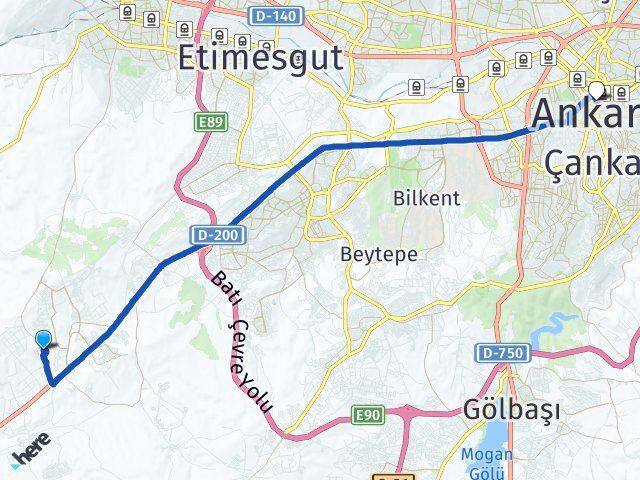 Aşağıyurtçu Kızılay Arası Kaç Km - Yol Tarifi