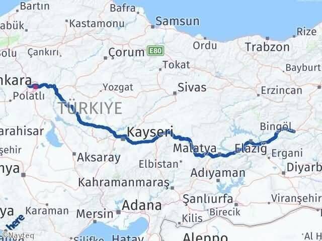Etimesgut Bingöl Arası Kaç Km - Yol Tarifi